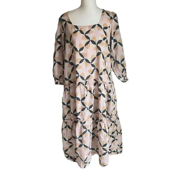 The Odells Lyla Linen Midi Dress Size Small The Odells Lyla Linen Midi Dress Size Small